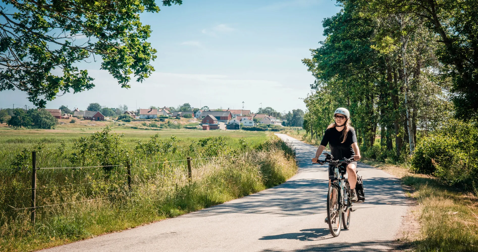 Woman biking